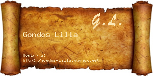 Gondos Lilla névjegykártya